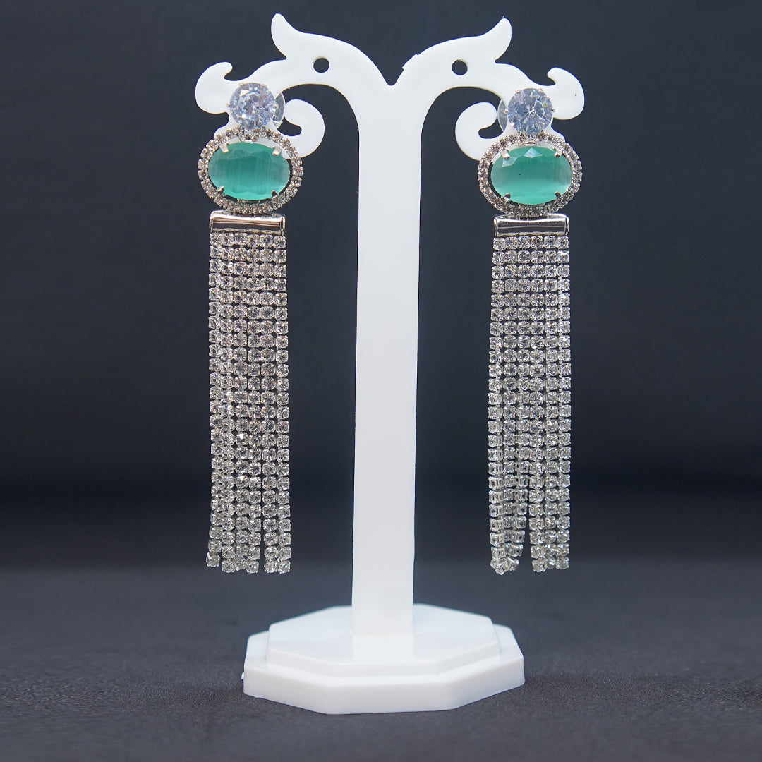 Rhinestone Circular Half Hoop Earrings