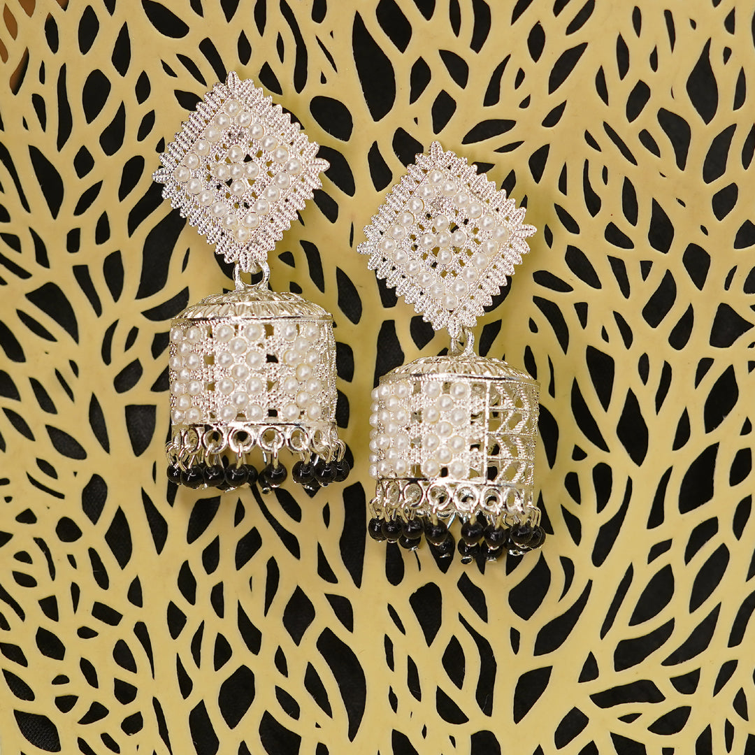 Antique Design Pearl Beads Jhumka Earrings