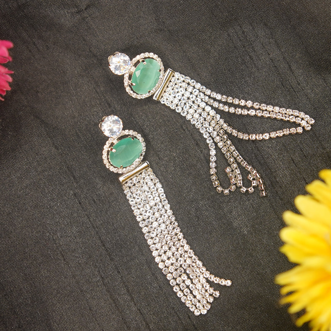 Rhinestone Circular Half Hoop Earrings