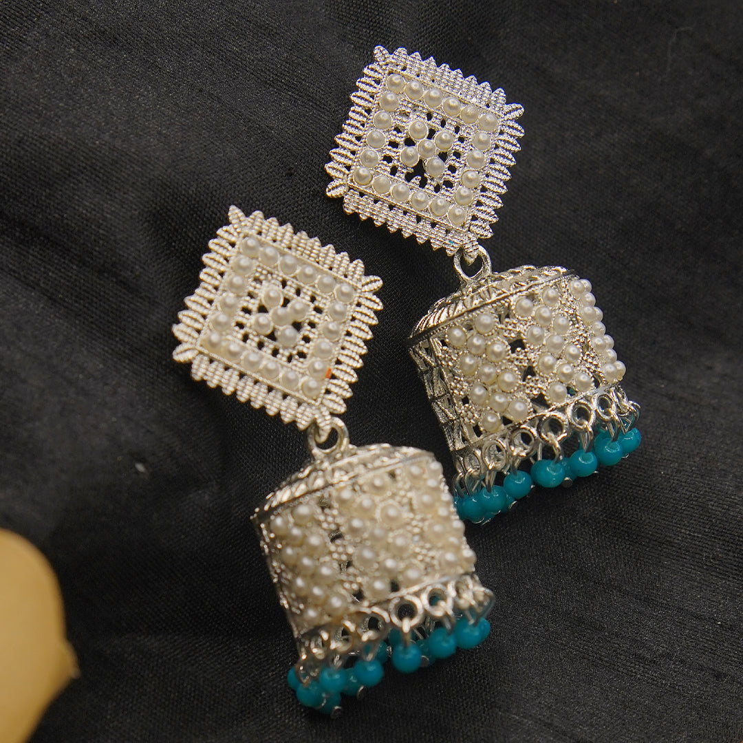 Antique Design Pearl Beads Jhumka Earrings