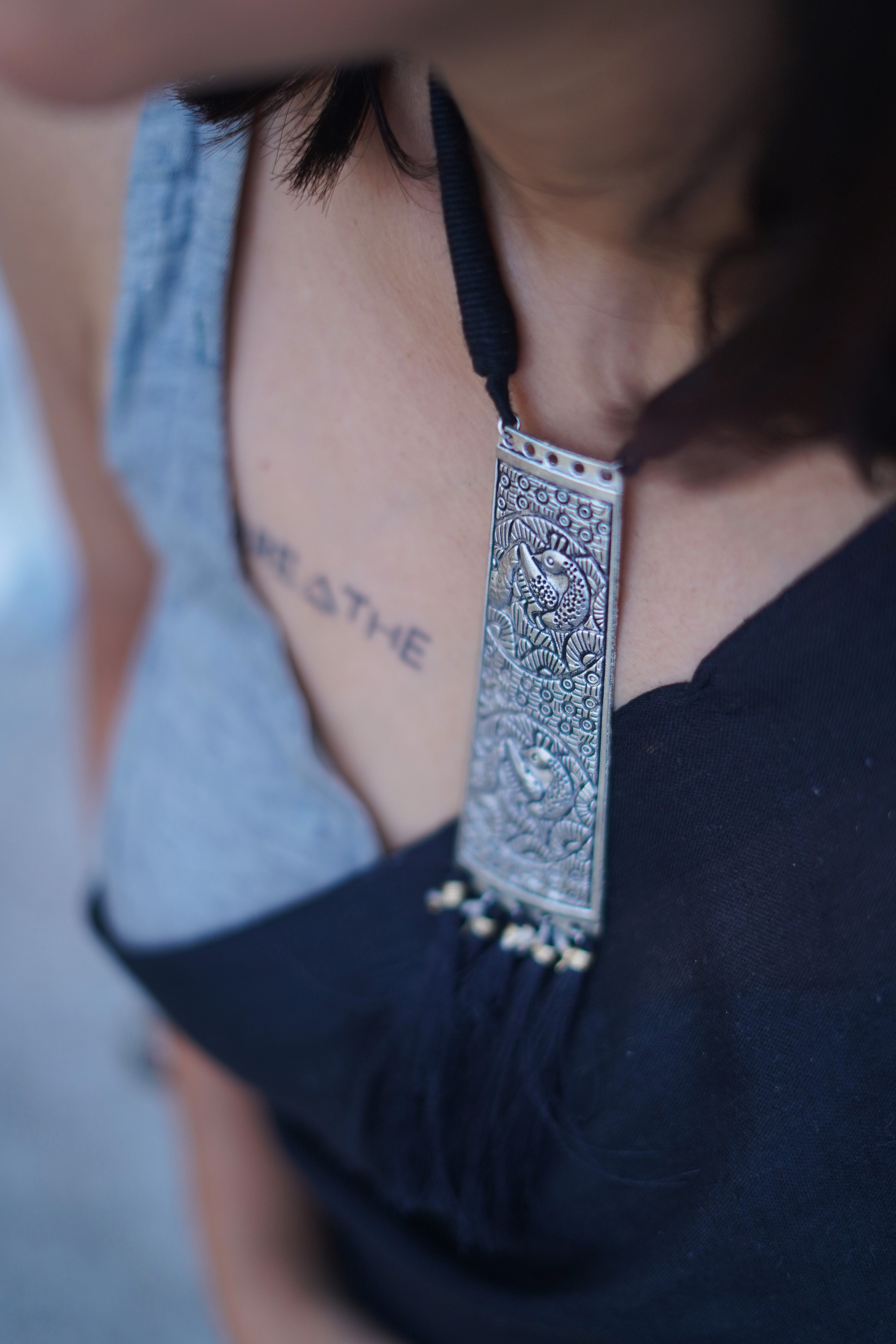 Designer Silver Plated Handcrafted Neckwear Set