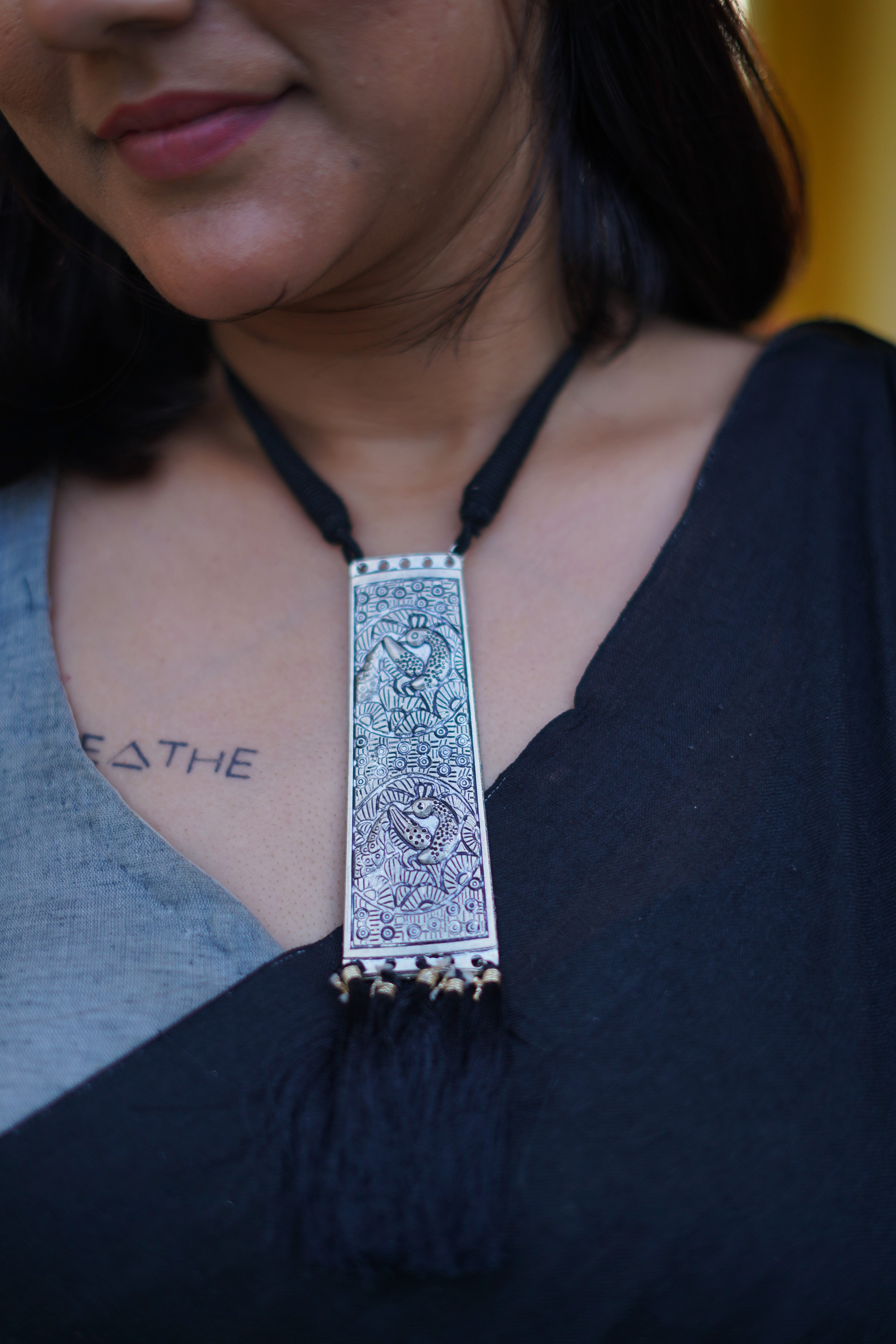 Designer Silver Plated Handcrafted Neckwear Set