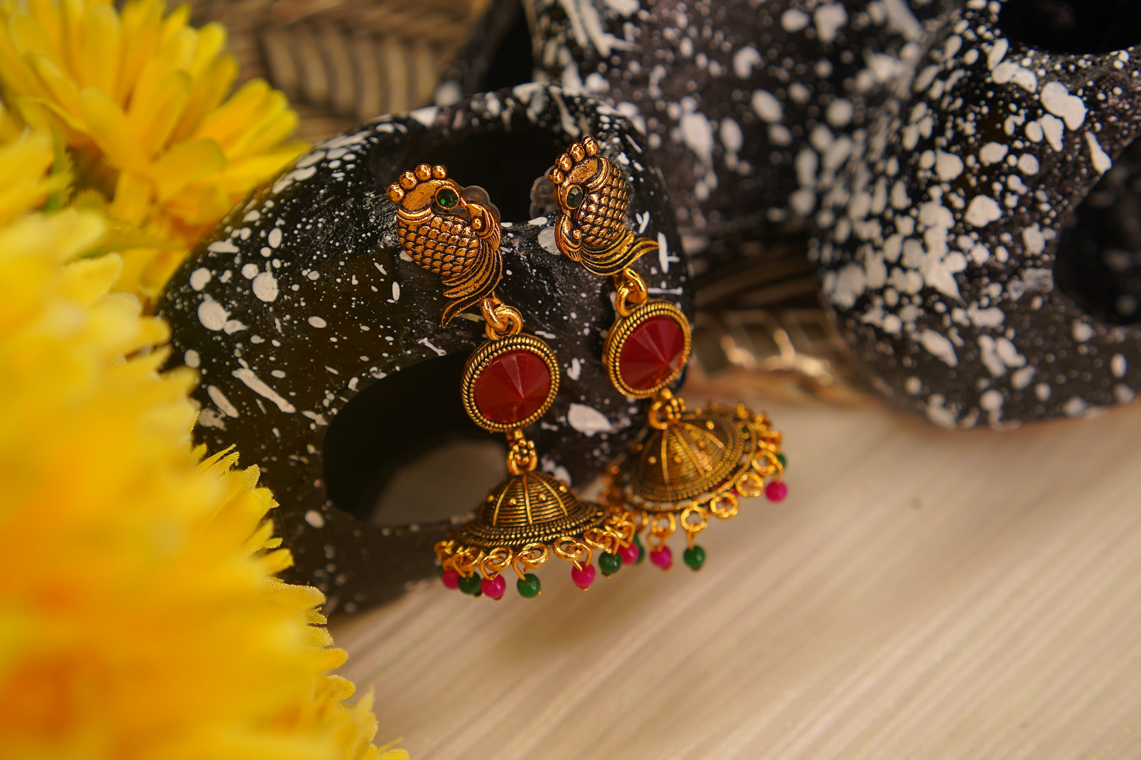 Temple Bloom Drop Earrings