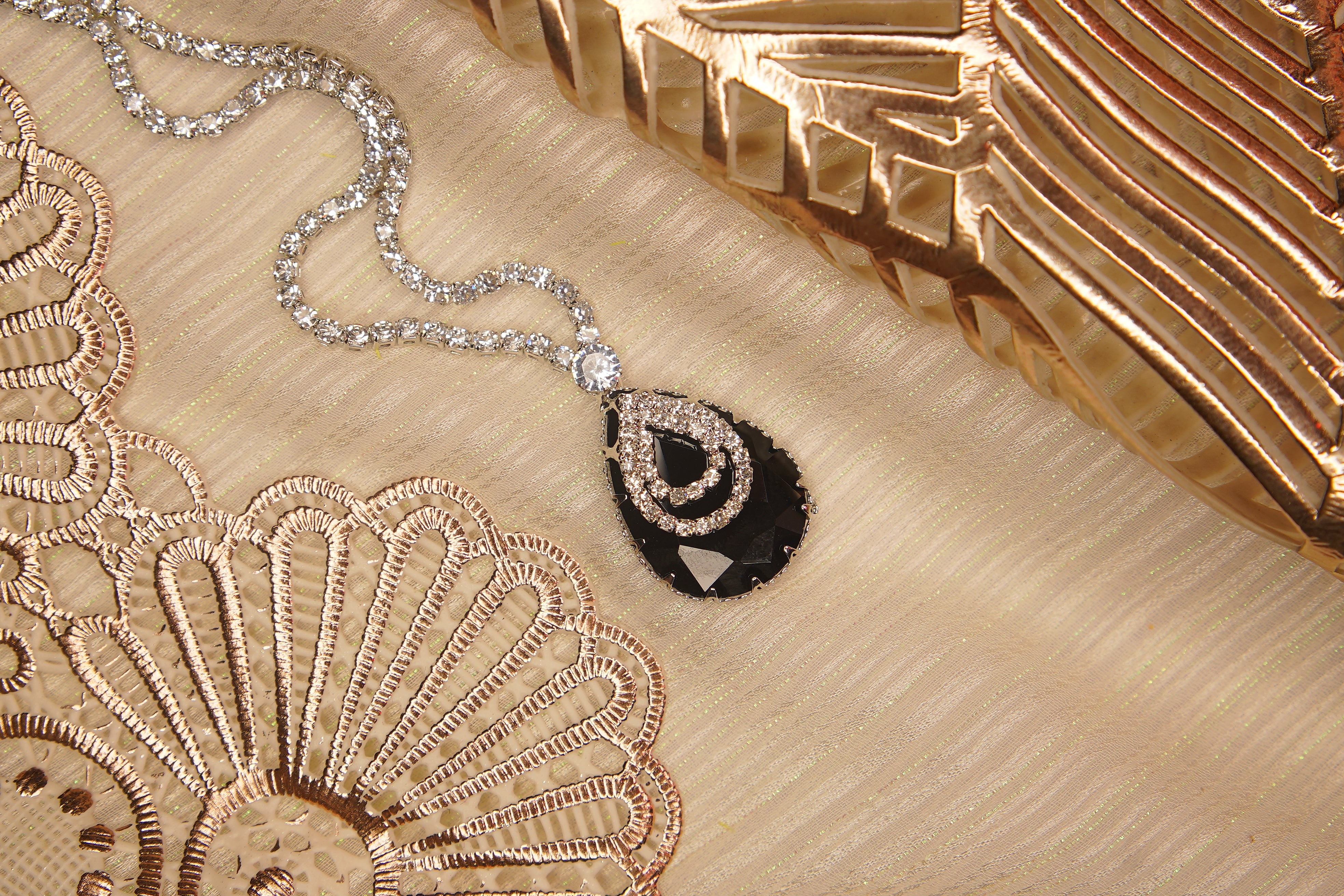 Birthstone Black AD Stone Necklace