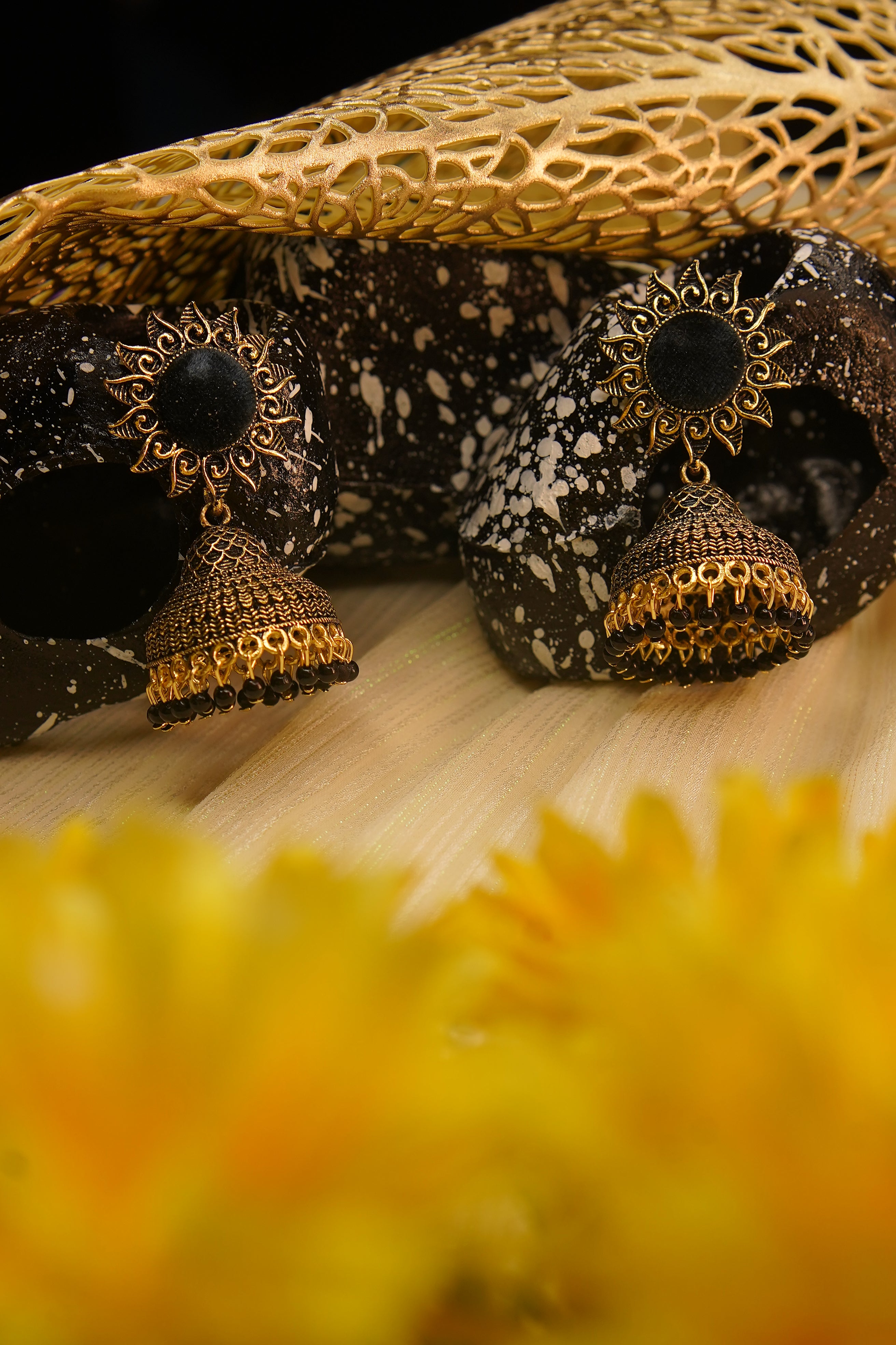 Sunflower Temple Radiance Jhumka