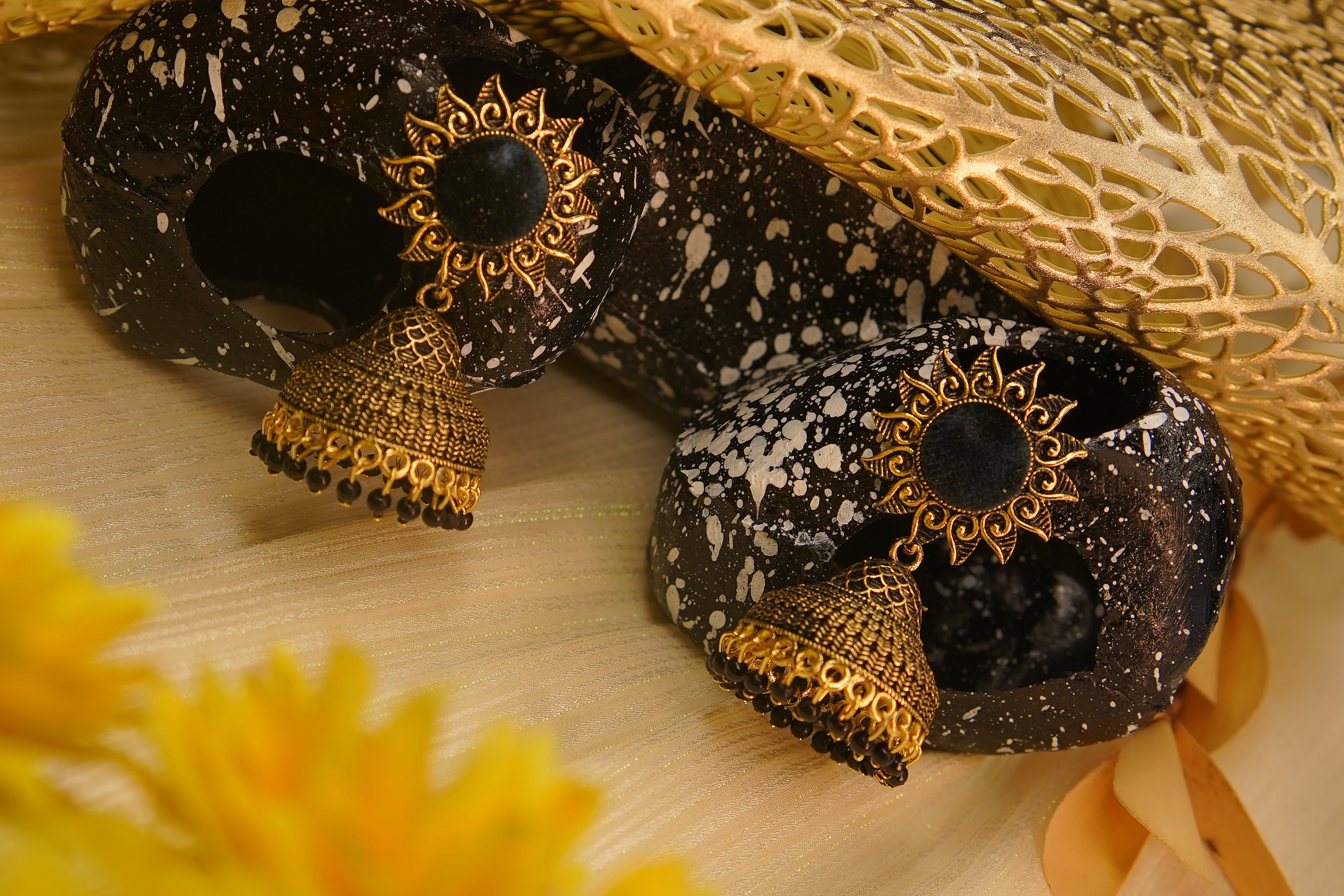 Sunflower Temple Radiance Jhumka