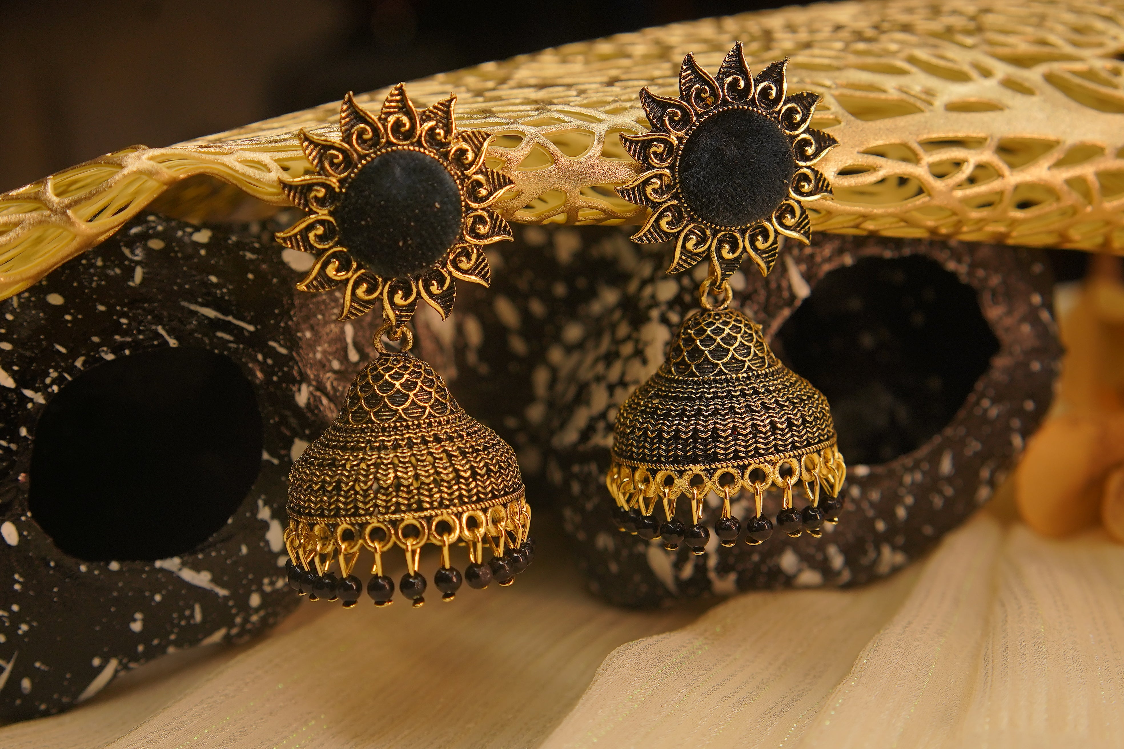 Sunflower Temple Radiance Jhumka