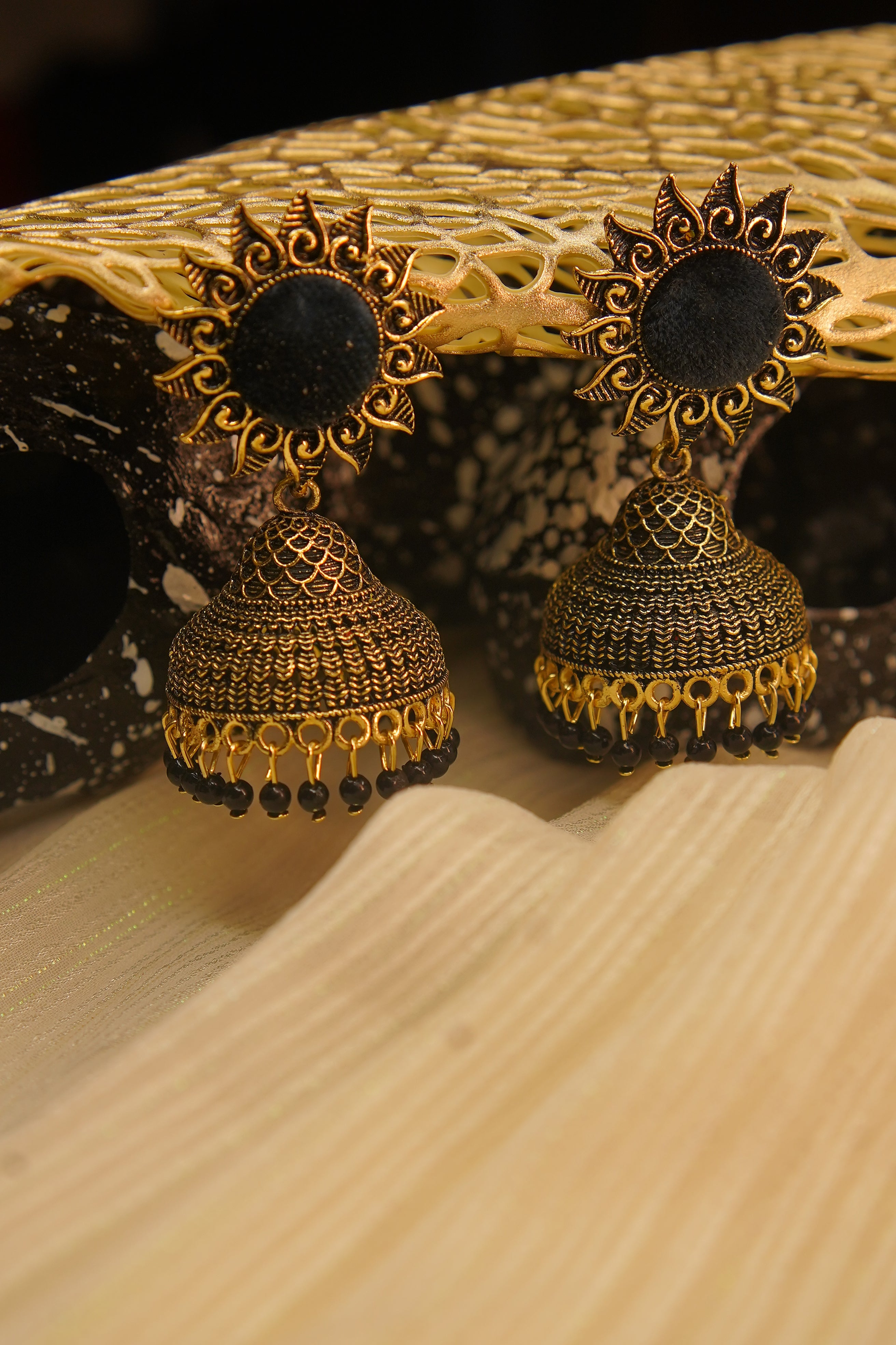 Sunflower Temple Radiance Jhumka