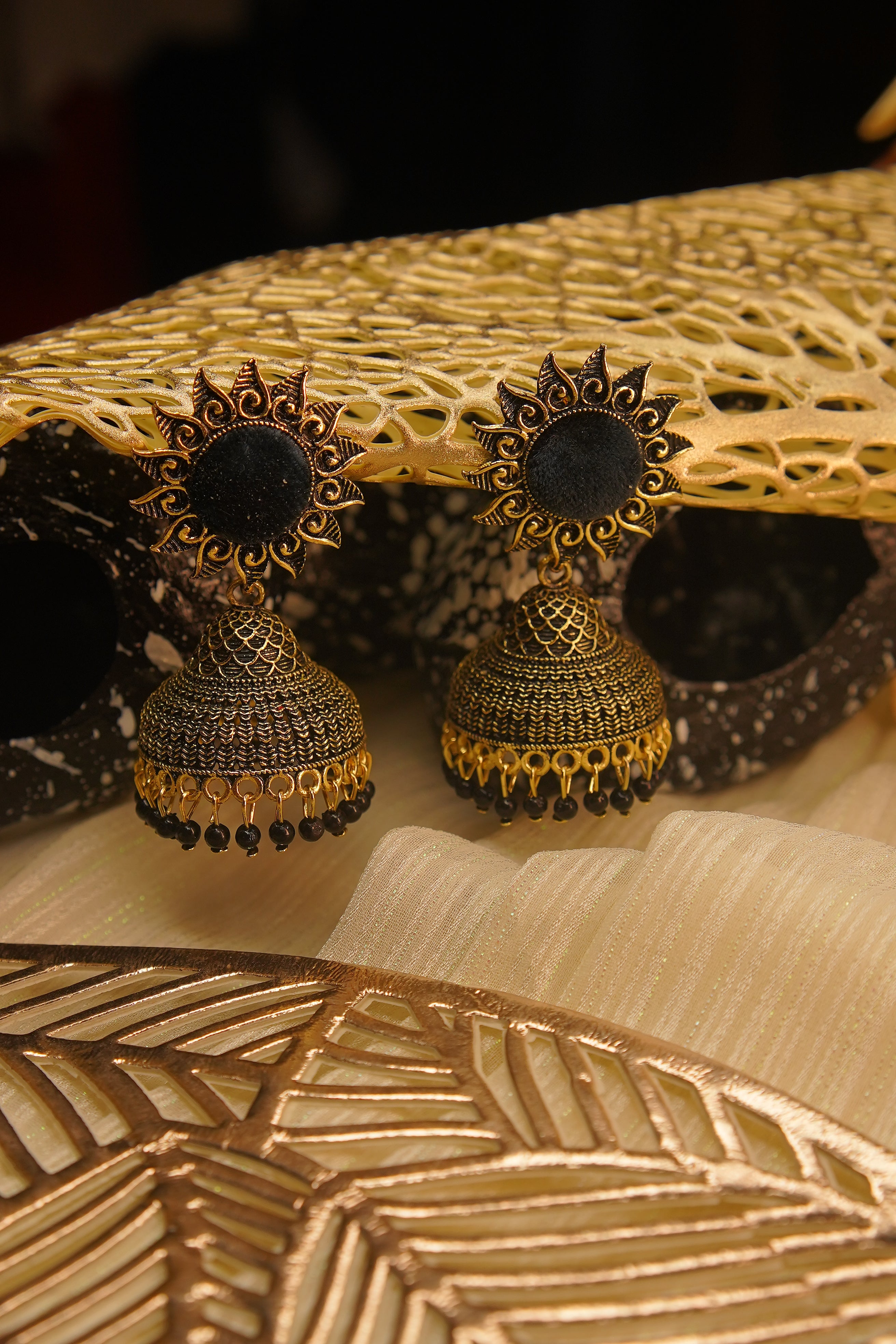 Sunflower Temple Radiance Jhumka