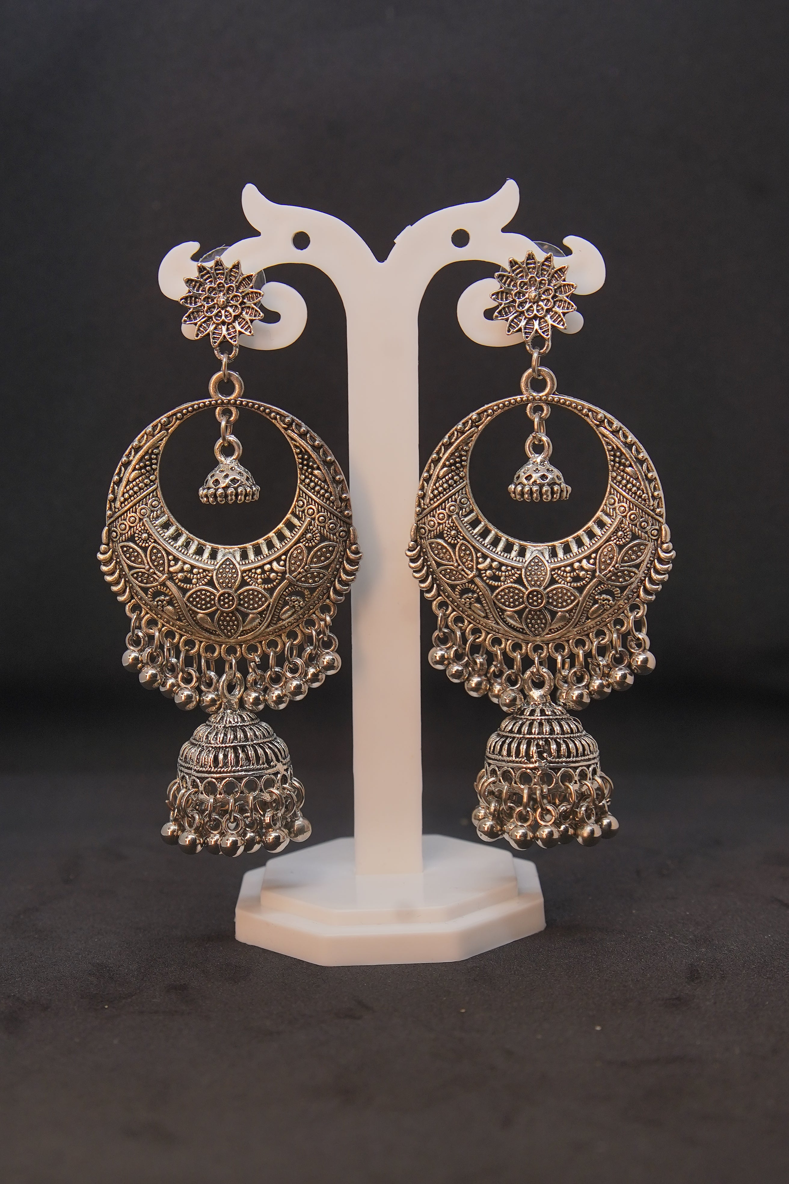 Silver Plated Oxidised Chandelier