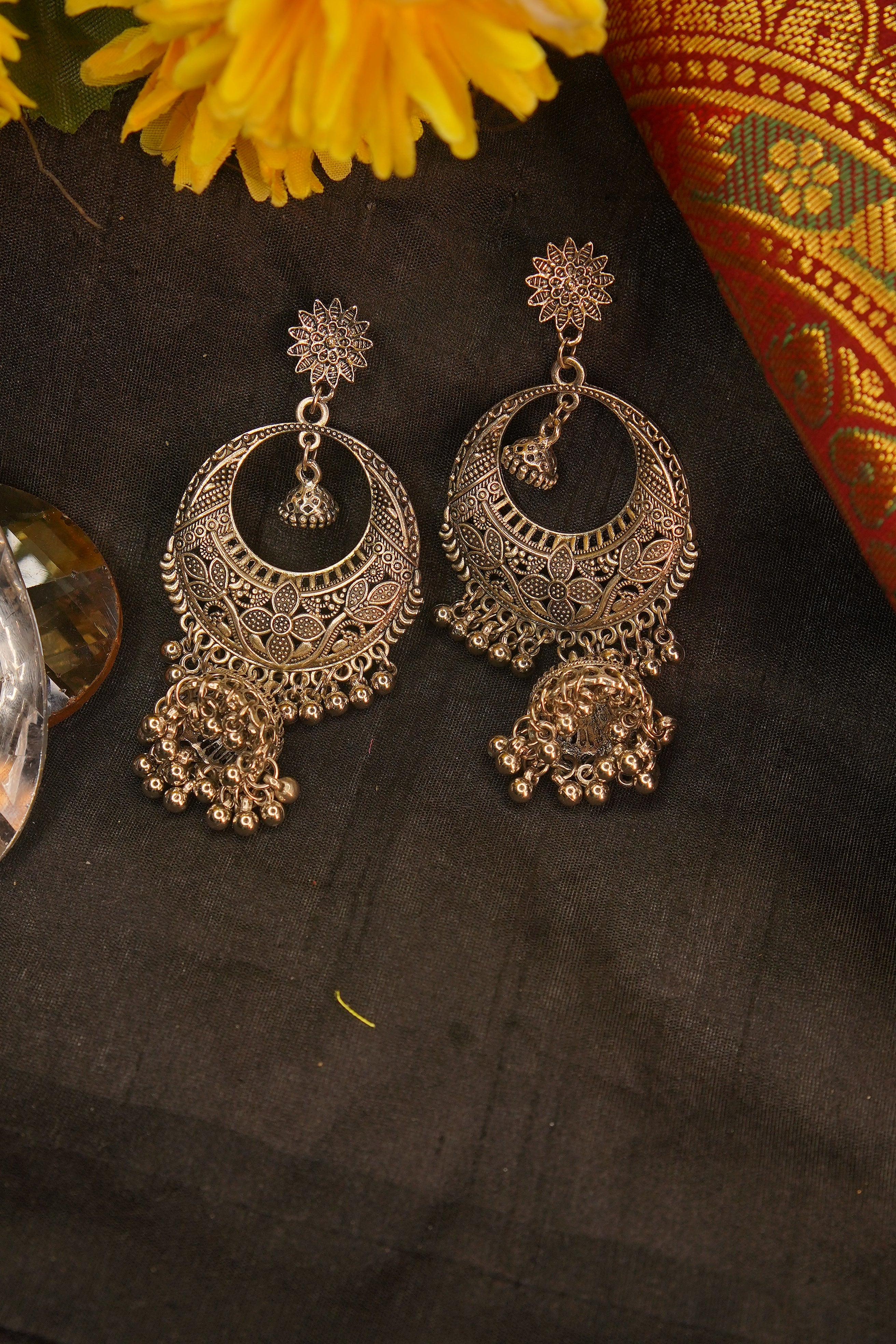 Silver Plated Oxidised Chandelier