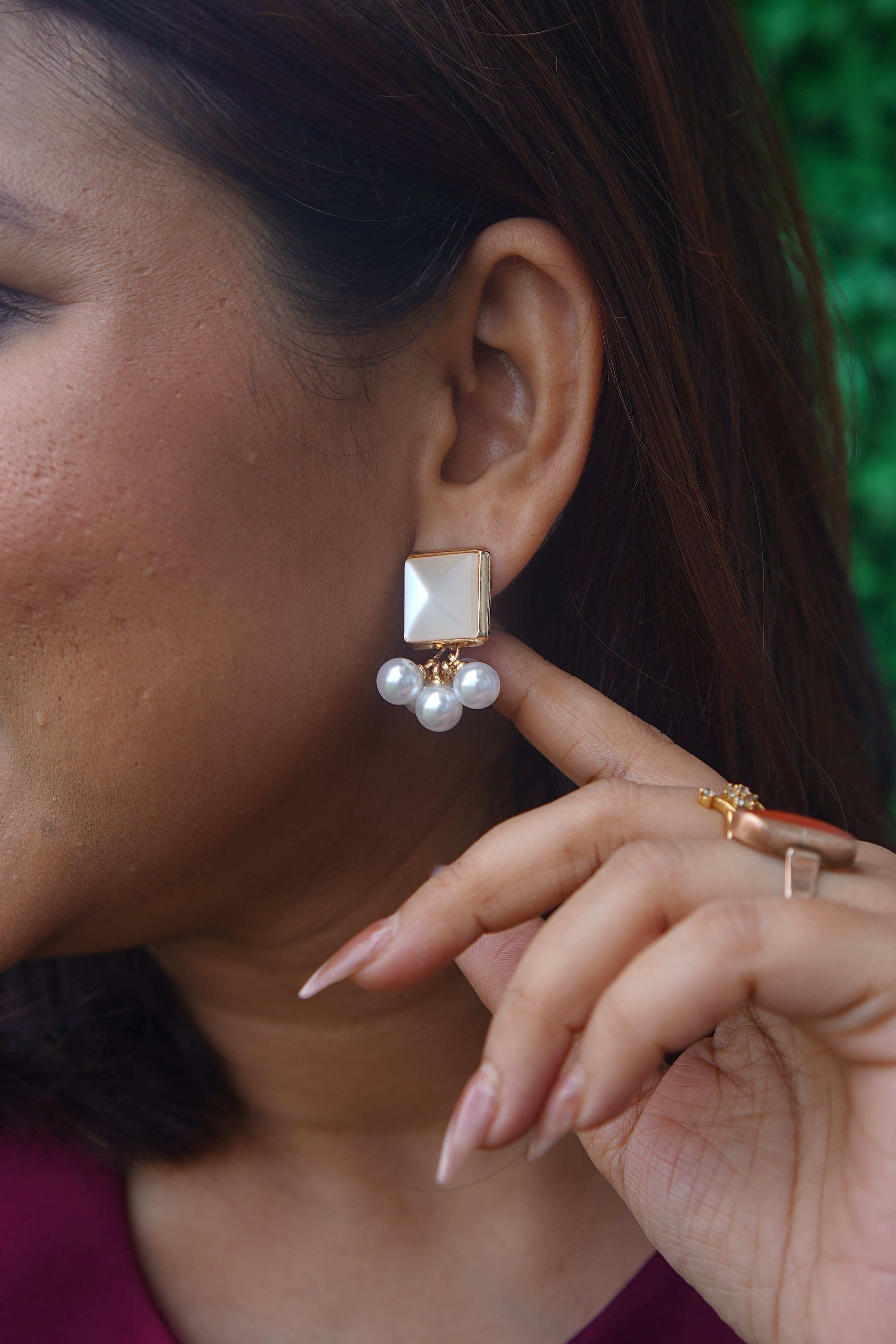 Gold Plated Pearl Drop Studs