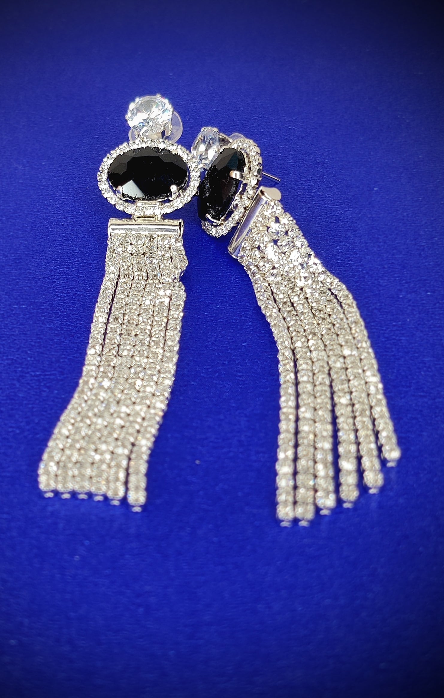 Rhinestone Black Stone Earrings