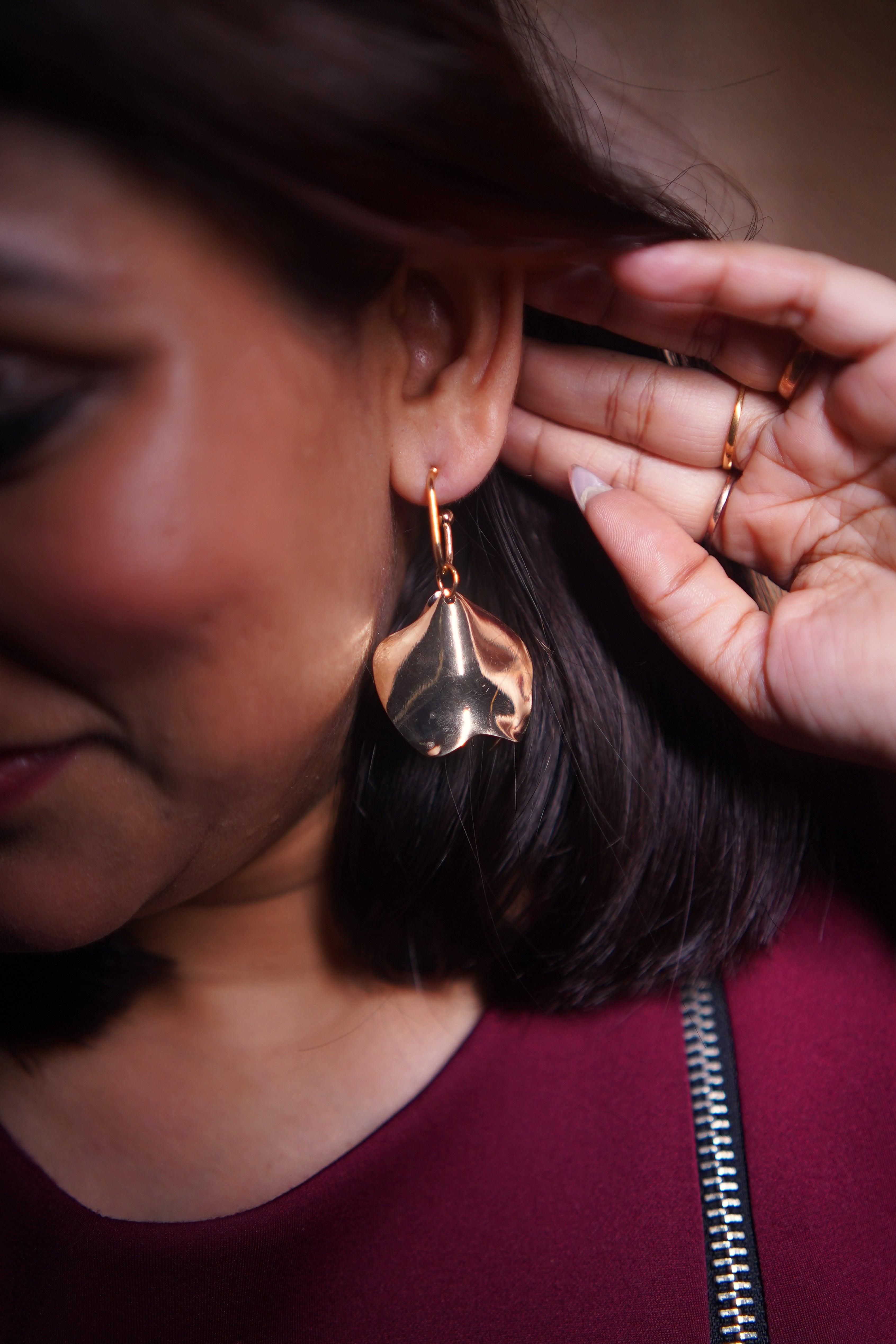 18k Golden Drape Earrings