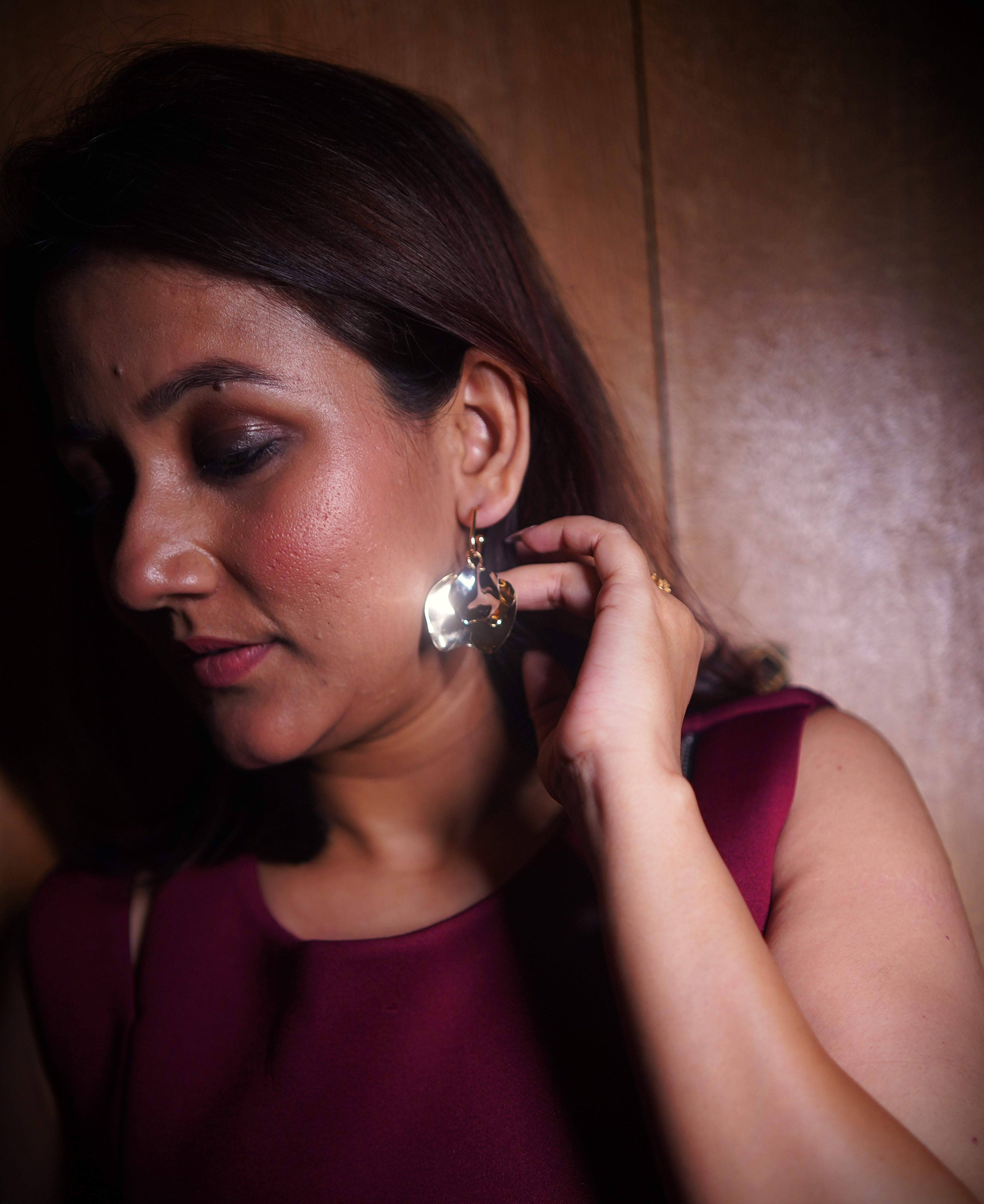 18k Golden Drape Earrings